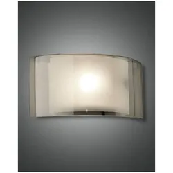 Fabas Luce Alide Wandleuchte E27 1X40W Metall glas - und Methacrylat Grau transparent
