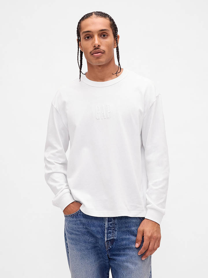 GAP Longsleeve in Weiß - S