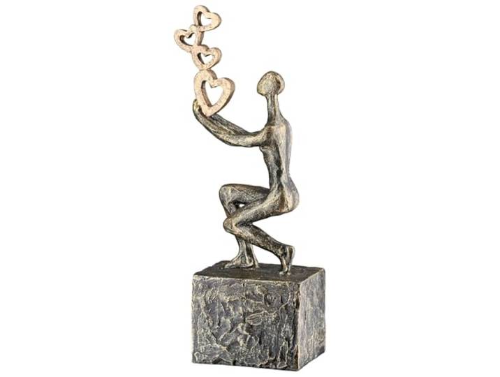 Casablanca Statue Flying Hearts\, Résine Bronze 24 cm Un tendre symbole d'amour à partager. Trouve sa place au salon comme au bureau. Une jolie idée cadeau à offrir.