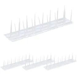 Relaxdays Vogelabwehr Spikes 4er Set Weiß,Transparent