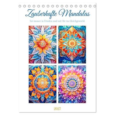 Zauberhafte Mandalas (Tischkalender 2027 DIN A5 hoch), CALVENDO Monatskalender