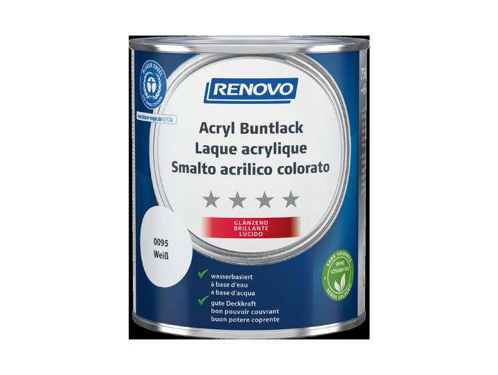 Renovo Acryl Buntlack Weiss Glänzend 750 ml