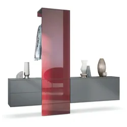 GARDEROBE Carlton Paneel in Bordeaux Hochglanz