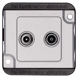 BK-/Sat-Antennenstichdose, 2fach (mattsilber)