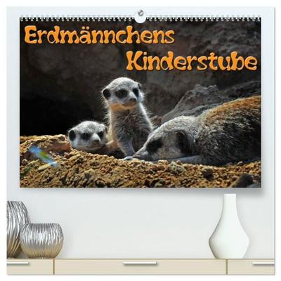 Erdmännchens Kinderstube (hochwertiger Premium Wandkalender 2027 DIN A2 quer), Kunstdruck in Hochglanz
