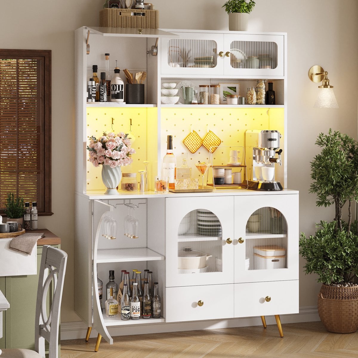 Modern Sideboard met LED-verlichting en Soft-close lades - Wit