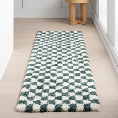 Nuloom Adelaide Mid-Century Checkered Shag Area Rug