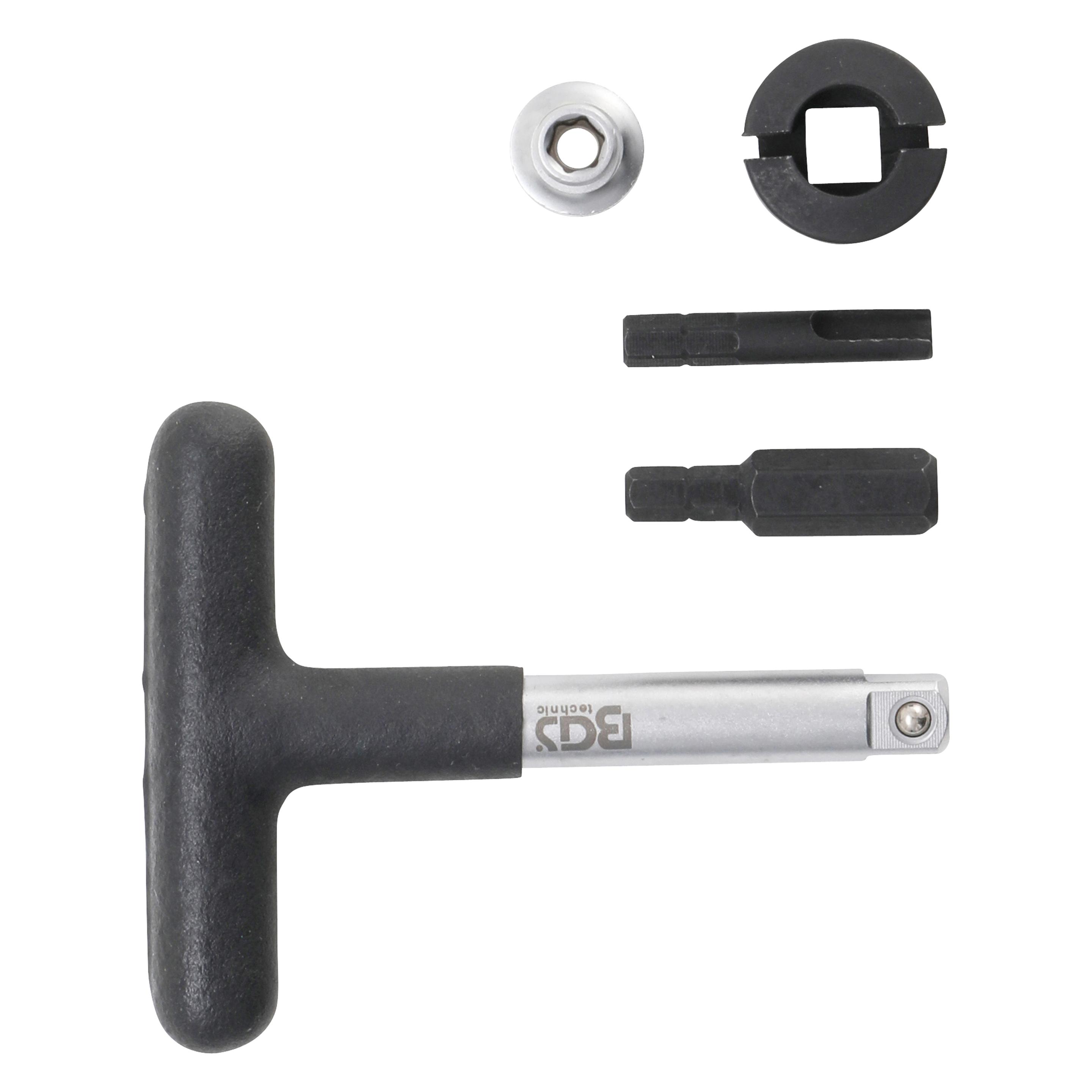BGS Universal-Öldienst-Schlüssel-Satz für Kunststoff-Ölablassschrauben 6,3 mm (1/4") / 10 mm (3/8") (9843)