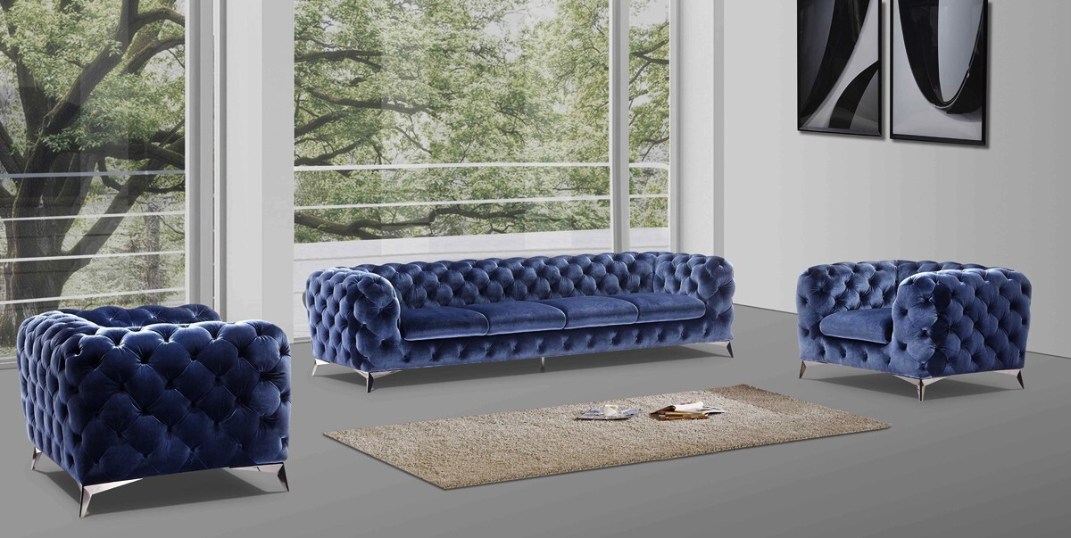 Chesterfield Designer Sofa Set 2+2 met Textiel Bekleding