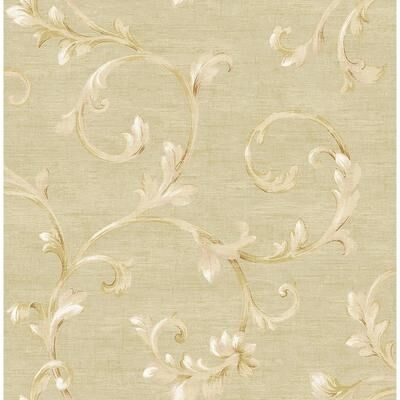 Seabrook Designs Seabrook Design Rhea Scrolls Unpasted Wallpaper
