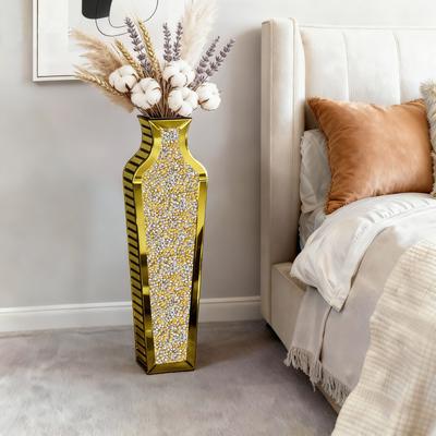 SHYFOY Glass Floor Vase Crystal Home Decor