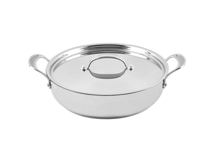 Tefal Servierpfanne Jamie Oliver, Schwarz, Silberfarben, Metall, rund, hitzebeständige Griffe, backofengeeignet, Kochgeschirr, Pfannen, Bratpfannen