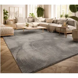 TT Home, Teppich, Wohnzimmer Kurzflor Einfarbig Modernes Design Waschbar (340 x 240 cm)
