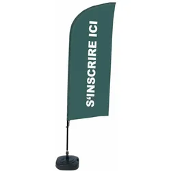 Showdown Displays Beachflag Alu Wind Komplett-Set Hier Anmelden Grau Französisch