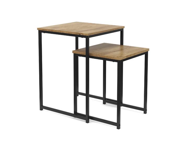 Beistelltisch WERNER 2-teilig braun/schwarz