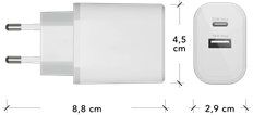 dbramante1928 Re-Charge - Eu Vækoplader Usb-C 30w+usb-A 18w-W