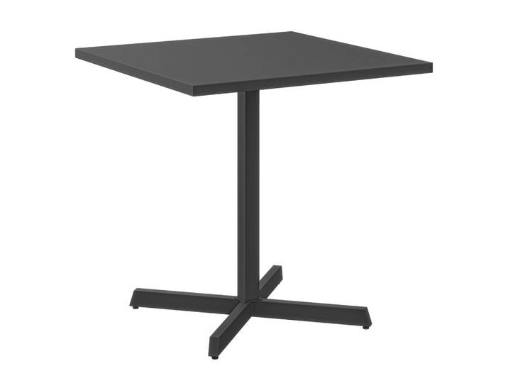 Ambia Garden Gartentisch, Anthrazit, Metall, quadratisch, Flachrohr, 80x74x80 cm, platzsparend, Gartenmöbel, Gartentische, Gartentische