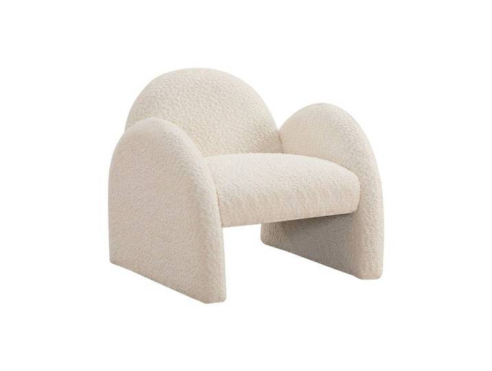 Fauteuil enfant en tissu bouclette beige MOSALO