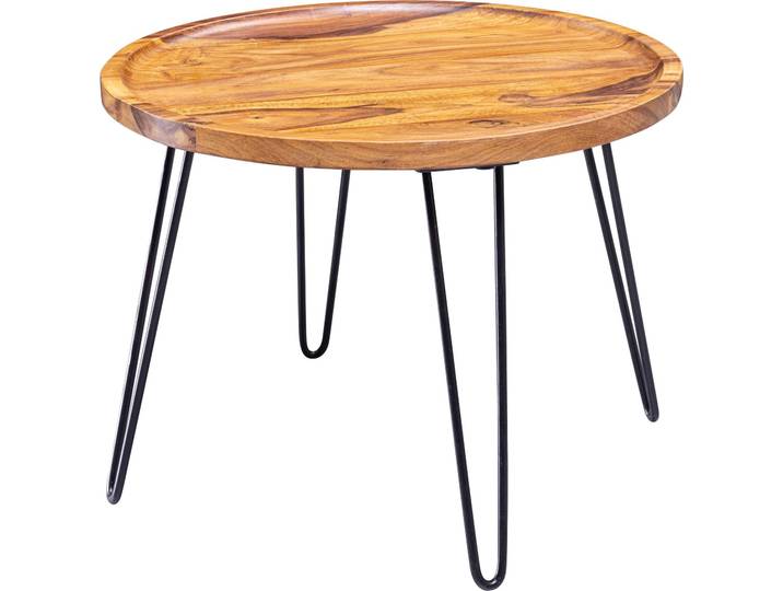 Table sheesham en bois massif 60x45x60 cm table ronde salon Wohnling