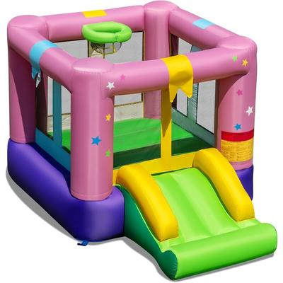 Kids Bouncy Castle Inflatable with Slide & Basketball