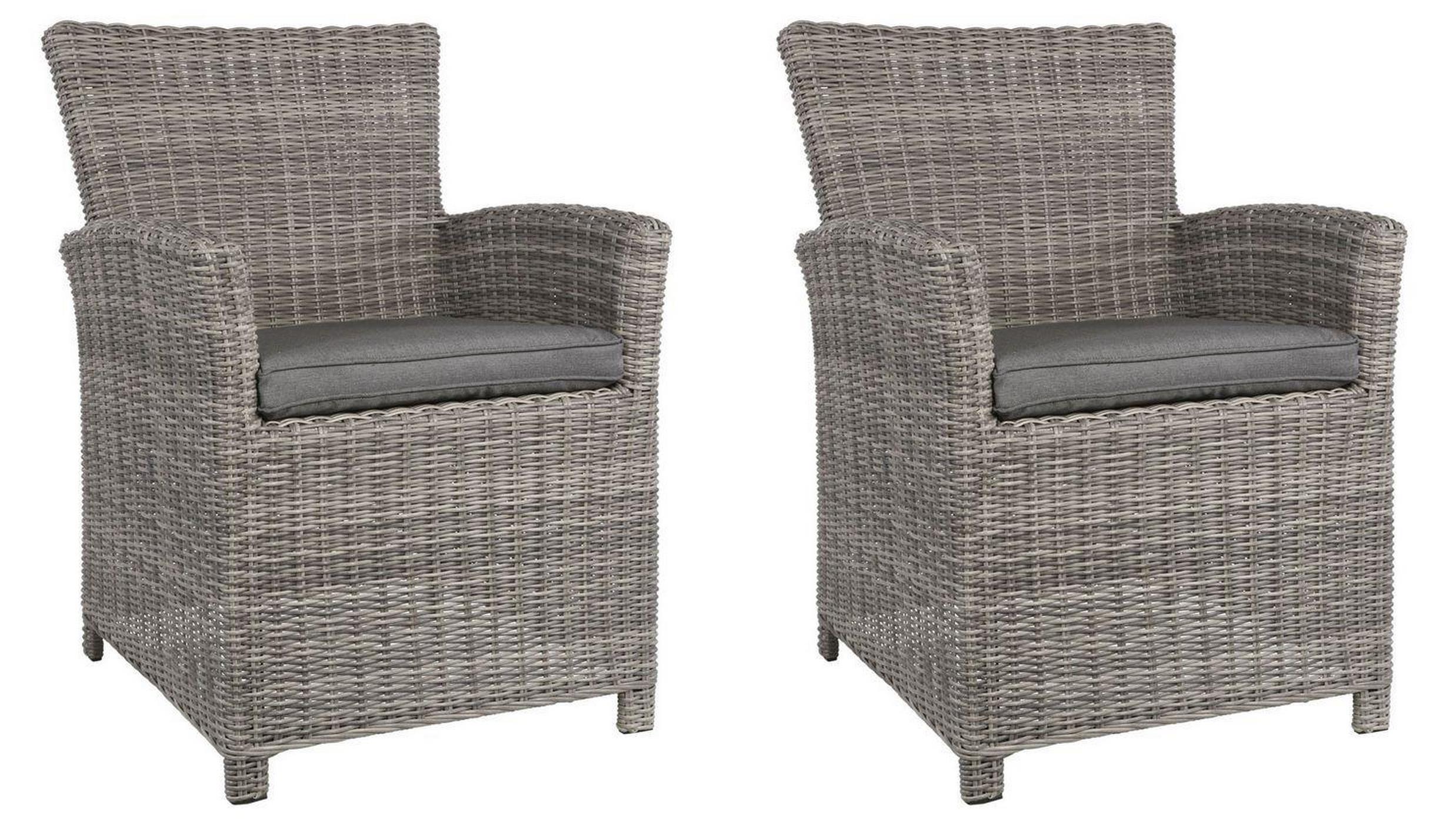 Lesli Living Diningsessel im 2er-Set Tropez Smoke grau meliert