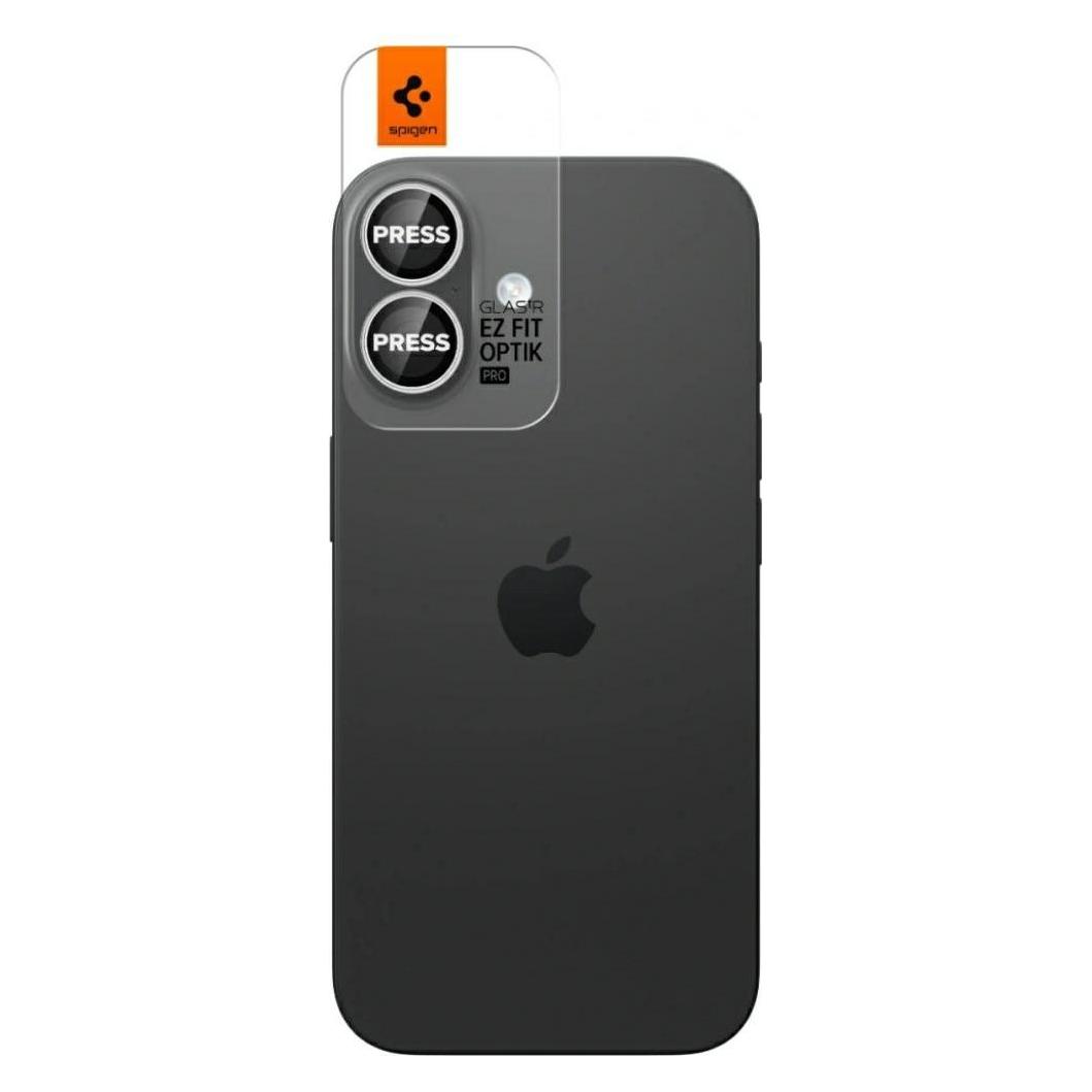 Spigen Glass tR EZ Fit Optik Pro 2 Pack (2 Stk., Apple iPhone 16, Apple iPhone 16 Plus, Apple iPhone 17) (AGL10126)