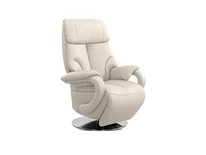 CAVADORE Fauteuil en Cuir Istanbul/Fauteuil TV avec Fonction Relaxation réglable électriquement / 2 Moteurs électriques / 80 x 115 x 79 / Cuir véritable : Blanc