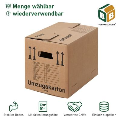 150 x Umzugskarton Compact 40 kg Traglast stabile Umzugskiste Umzug Umzugsmaterial 2-wellige Movebox BB-Verpackungen
