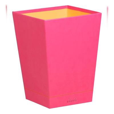 Rhodiarama Papierkorb aus Kunstleder, 27x27x32cm - Himbeer 318922C