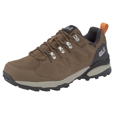 Wanderschuh JACK WOLFSKIN "REFUGIO TEXAPORE LOW W", Damen, Gr. 40, atmungsaktiv, braun, Textil, Veloursleder, Schuhe Wanderschuh, wasserdicht, Trekkingschuh