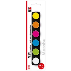 Marabu Acrylfarben-Set Neon, farbsortiert