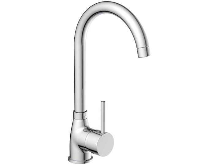 Küchenarmatur WELLTIME Dublin , grau (chromfarben), H:34,4cm T:22cm Ø:5cm, Messing, Armaturen, Küchenarmatur, Spülenarmatur, Küchenarmatur mit hohem Auslauf, Hochdruckarmatur