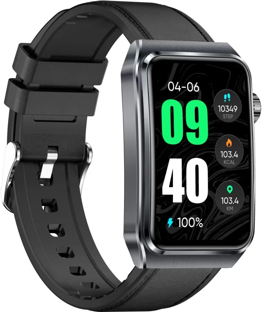 INF Smartwatch mit Bluetooth-Anruf, Gesundheitsüberwachung & 100+ Sportmodi (Hinweis: Gesundheitsdaten dienen nur als Referenz) Schwarz