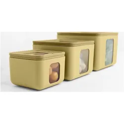 Blim Plus Vorratsdosen Set Quadro Combo XS-S-M PEEK BOX Collection, Vorratsbehälter, Gelb