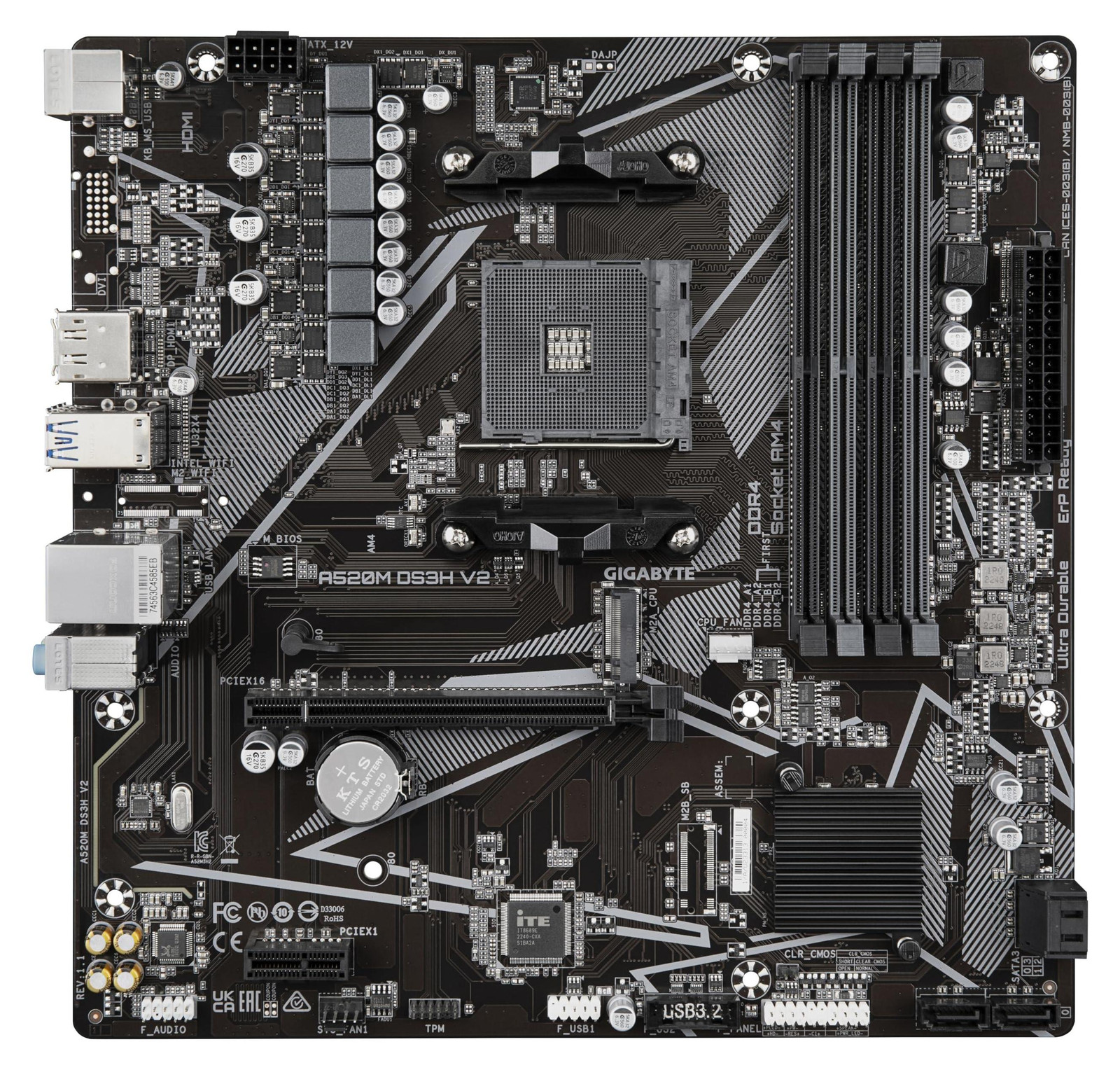 Gigabyte A520M DS3H V2 (rev. 1.0) Socket AM4 micro ATX moederbord