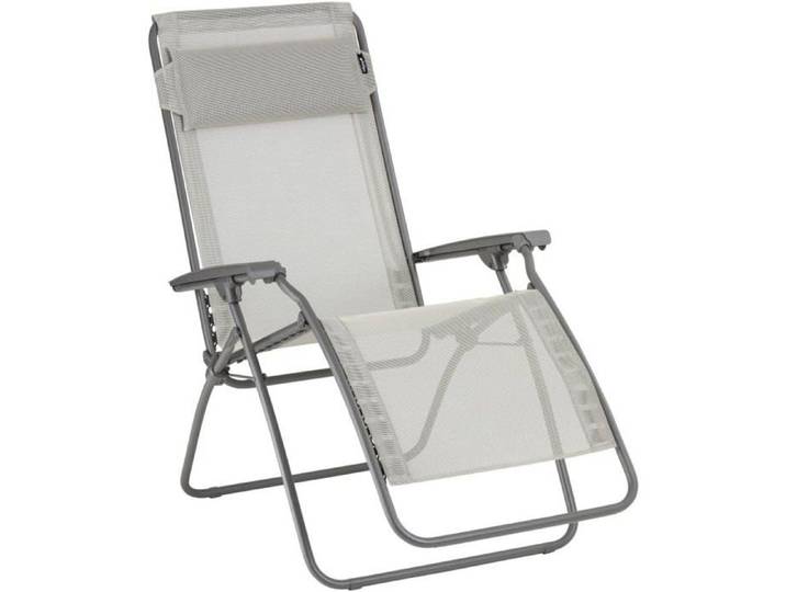 Lafuma MOBILIER Fauteuil Relax R Clip Chaise Longue Pliante Zéro Gravité Acier et Toile Batyline Beige