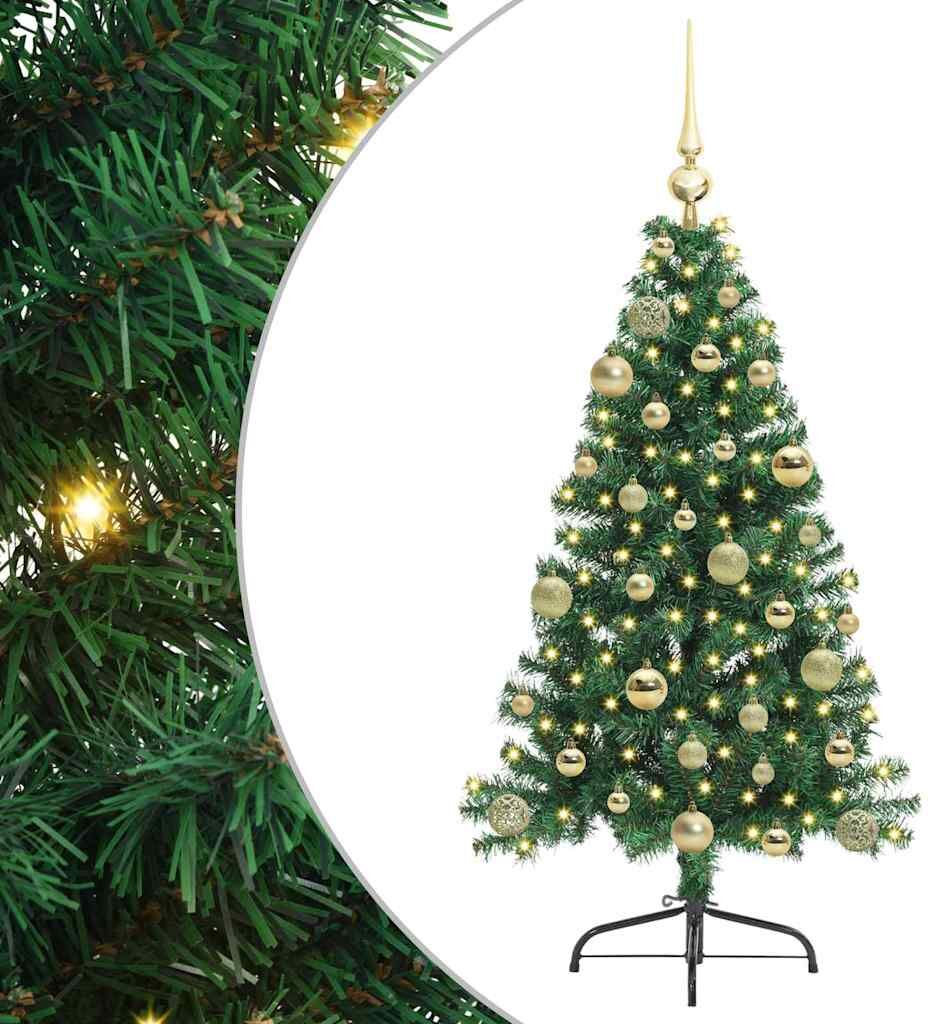 vidaXL Sapin de Noël artificiel pré-éclairé Vert 120 cm PVC