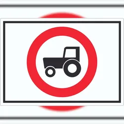 HB-Druck Durchfahrt verboten Trecker Symbol Aufkleber A7 (74x105mm)