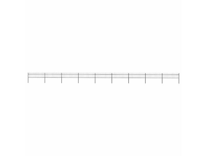 vidaXL Gartenzaun mit Speerspitze Stahl 1506 x 60 cm Schwarz
