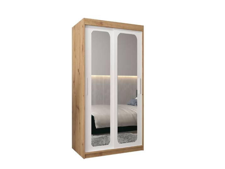 ABIKS MÖBEL Schwebetürenschrank Promo T3 Schlafzimmerschrank - mit Spiegel, Kleiderstange, Regalen
