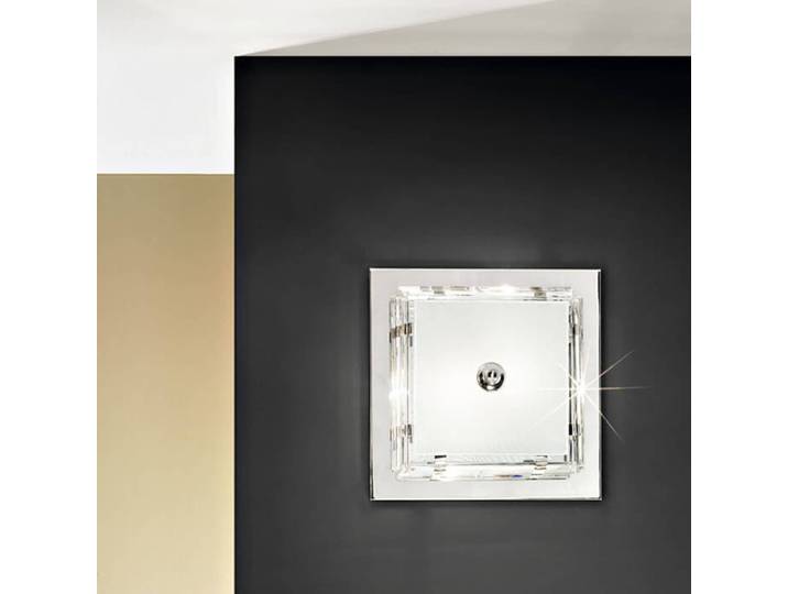 Plafondlamp Ontario, dimbaar, chroom / zilver, Woon-/ Eetkamer, Kristal, plafondlamp