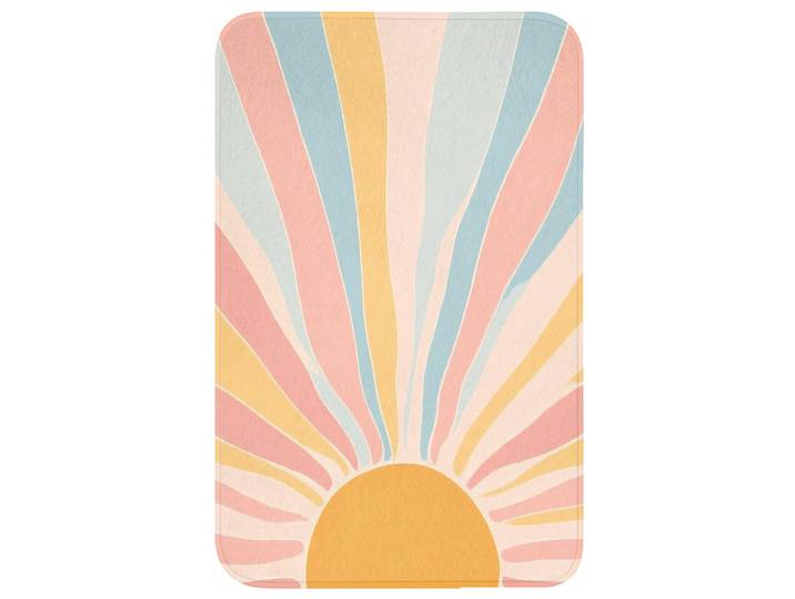 OnlyWow Wc-Vorleger Illustration - Sonne - Pastellfarben WC Teppich 50x80 cm, Pastellblau, Füllung: Polyurethan (Pur), Rechteckig, 50x1 cm, Heimtextilien, Badtextilien, WC Vorleger