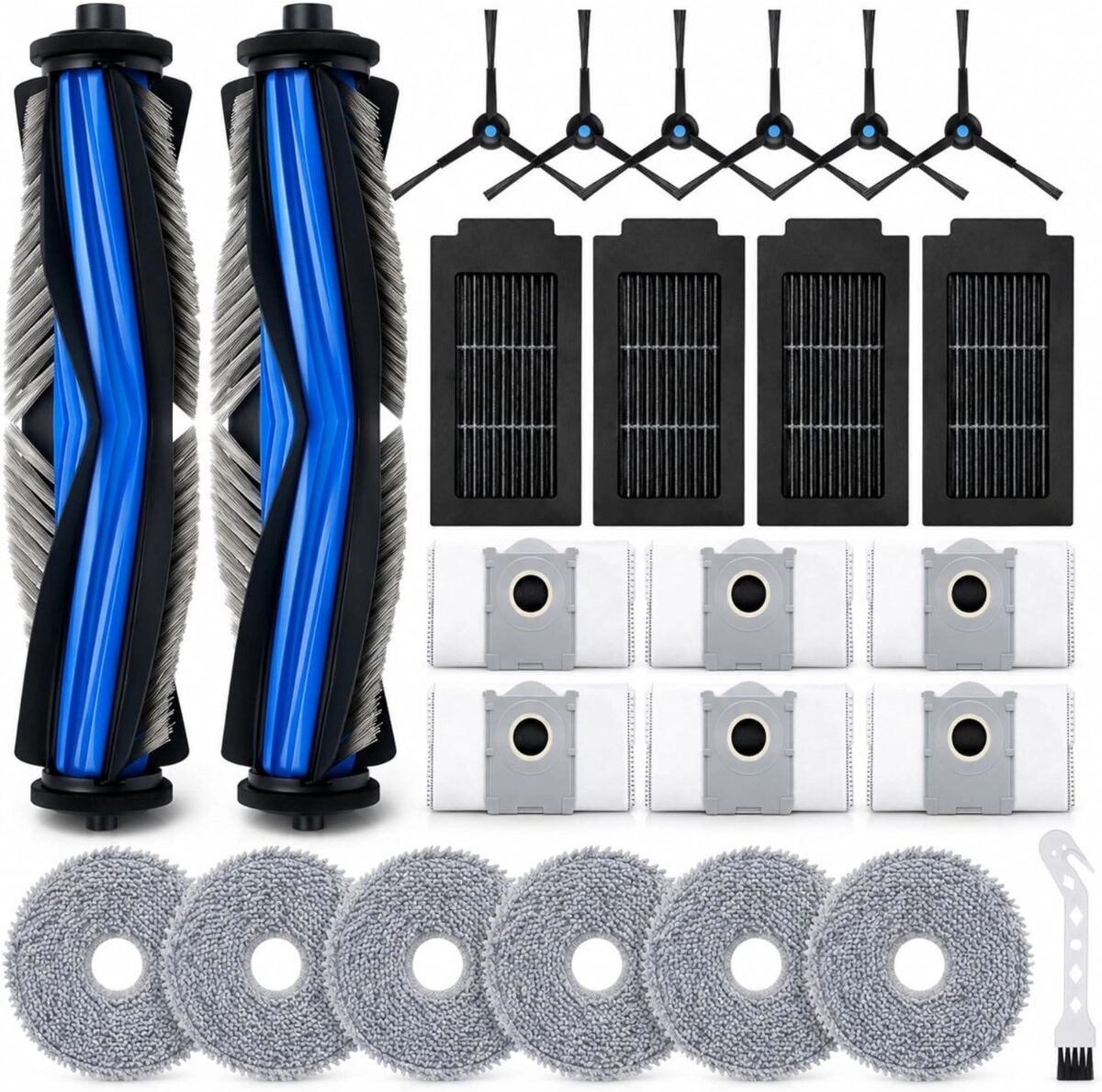 INF Ersatzteil-Set für Ecovacs, kompatibel mit Deebot T50 Omni/T50 Pro Omni/T50 Pro Gen2/T50 Omni Gen2 – 2 Hauptwalzen, Filter,
