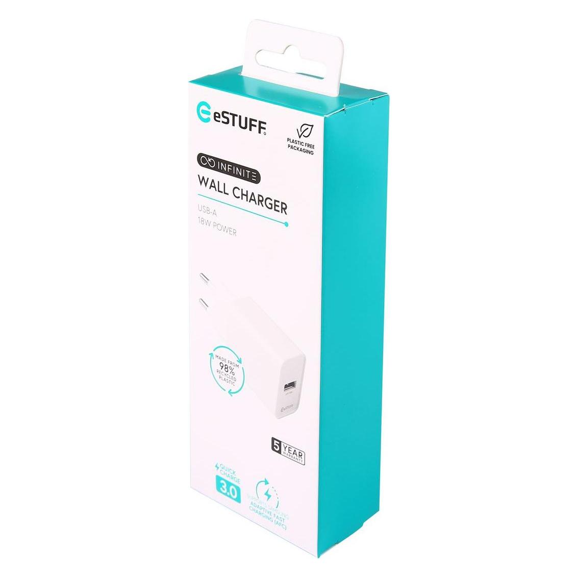 eSTUFF INFINITE (GRS) USB-A Charger (18 W, 1 Port) (ES637006)