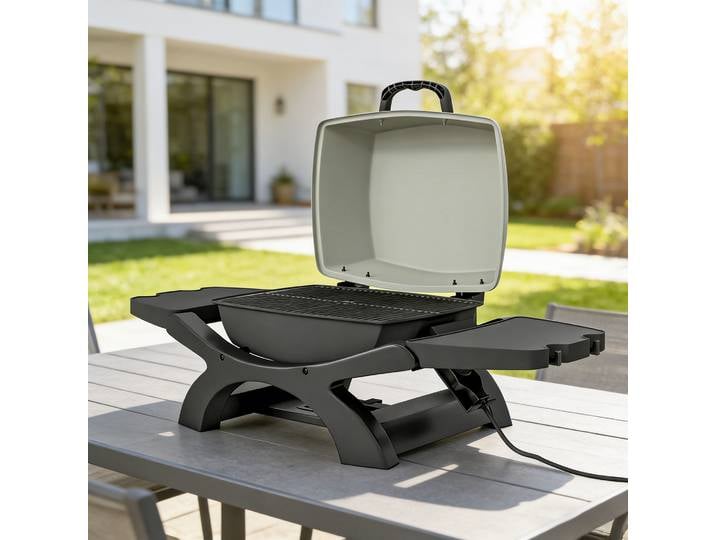 Outsunny Barbecue Électrique 2300W Portable avec Étagères Noir