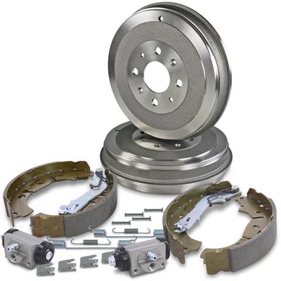 Atec 2x Bremstrommel+Backen+Zylinder+Zubehör [Hersteller-Nr. 40832149] für Opel