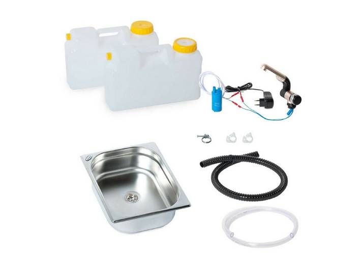 ad-ideen Waschbecken 230V Miniküche Campingküche Bausatz 325x265x100mm Barwig T4 T6