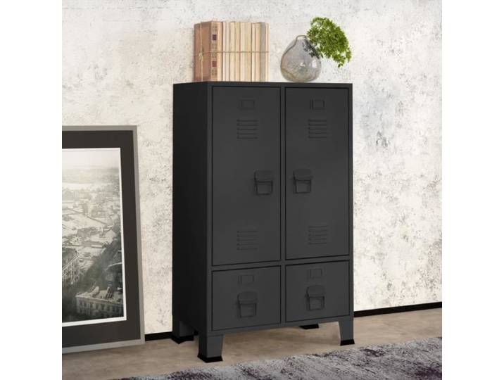 Garde-robe - AKOZON - AKO7867916670986 - Anthracite - Acier - 2 étagères réglables
