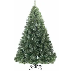 vidaXL Künstlicher Scharnier-Weihnachtsbaum schneebedeckt Grün 240 cm