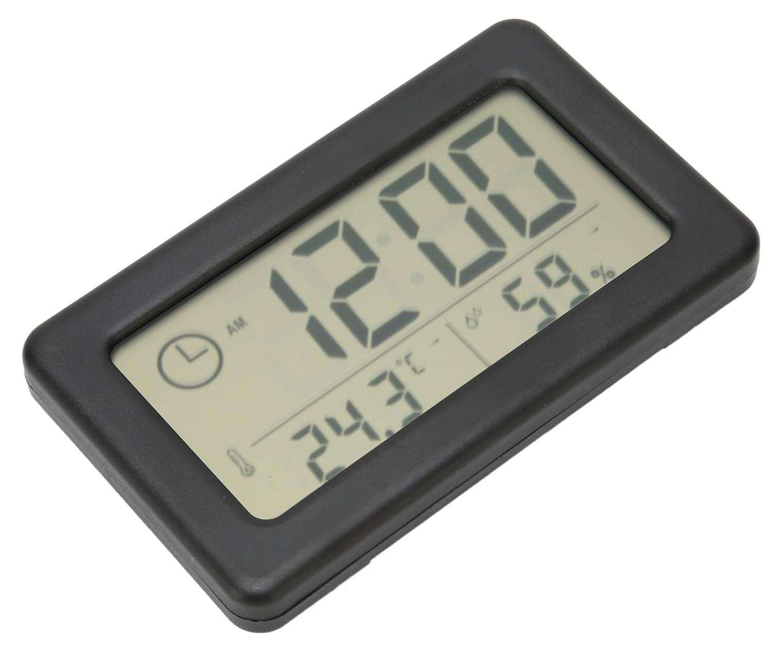 Dripio Digitale LED-wandklok met vochtigheidsindicator, zwart